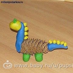 Поделки из шишек с пластилином для детей Поделки из шишек с пластилином для детей