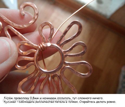 МАСТЕР КЛАСС по изготовлению кулона из медной проволоки в технике wire wrap, часть 1