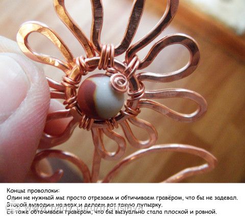 МАСТЕР КЛАСС по изготовлению кулона из медной проволоки в технике wire wrap, часть 2
