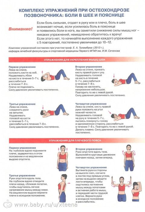 Лечебная физкультура (ЛФК) при остеохондрозе