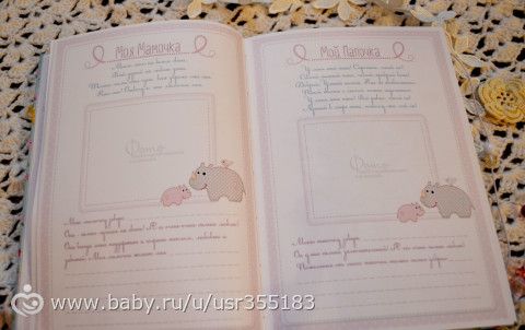 Нежный дневничок для малышки Арины