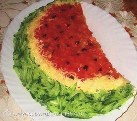Вкусные салаты в необычной форме в фото