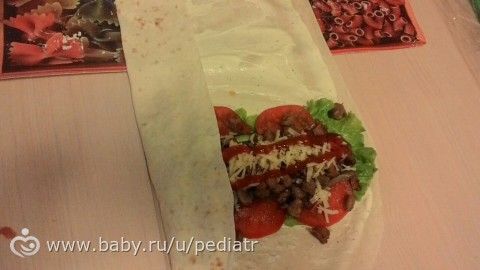 Шаурма в фото .Последовательность .