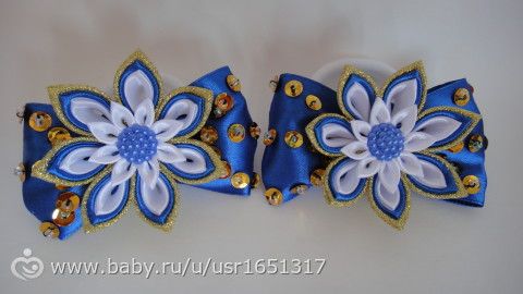 Украшения для девочек из атласных лент.