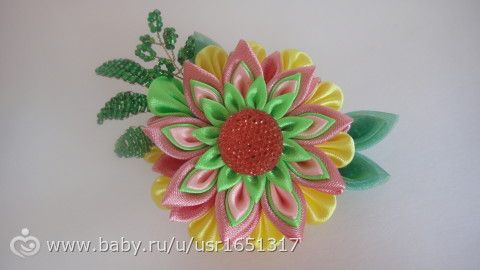 Украшения для девочек из атласных лент.