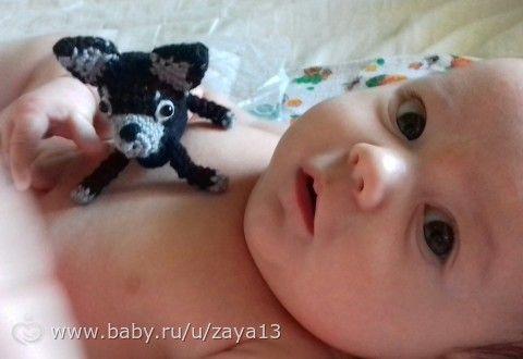 Щеночек &quot;Счастье&quot; (вязаный малыш амигуруми) дубль 2=)