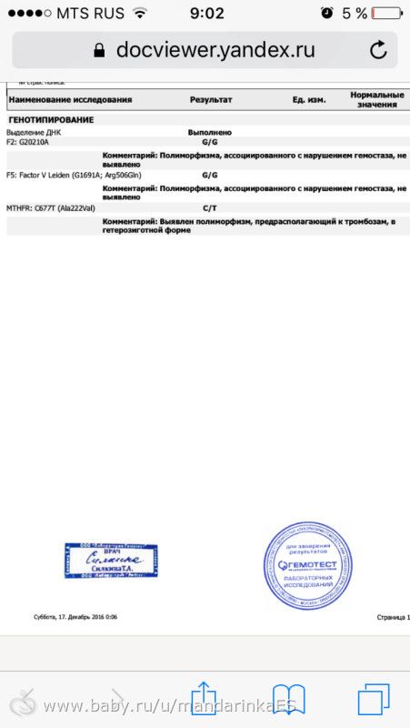 Тромбофилия(скрининг)кто сдавал во время беременности?